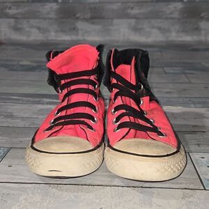 Pink & Black Converse High Top Sneaker Shoes sz 2